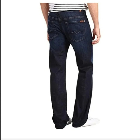 7 For All Mankind Relaxed Fit Straight Leg Button Fly Jeans - Picture 4 of 16